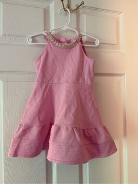 Janie and Jack Pink Sleeveless Dress with Embellished Collar